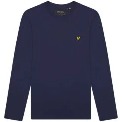 Lyle & Scott Mens Long Sleeve Regular Fit Cotton T Shirt -Sporty Tops Sales lyl115 z99 03
