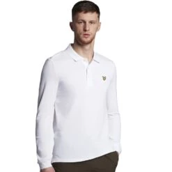 Lyle & Scott Mens Long Sleeve Collared Polo Shirt -Sporty Tops Sales lyl129 626 01