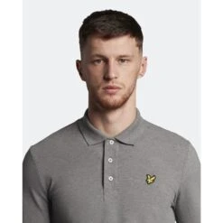 Lyle & Scott Mens Long Sleeve Collared Polo Shirt -Sporty Tops Sales lyl129 t28 03 1