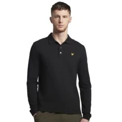 Lyle & Scott Mens Long Sleeve Collared Polo Shirt -Sporty Tops Sales lyl129 z865 01 1