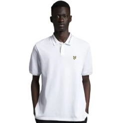 Lyle & Scott Mens Branded Ringer Short Sleeve Polo Shirt -Sporty Tops Sales lyl130 626 01