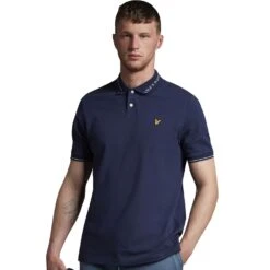 Lyle & Scott Mens Branded Ringer Short Sleeve Polo Shirt -Sporty Tops Sales lyl130 z99 01
