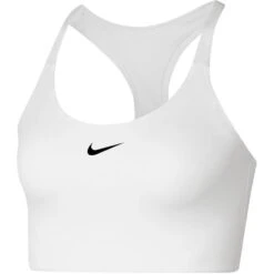 Nike Womens Dri-FIT Swoosh One Piece Sports Bra 20 Nike Womens Dri-FIT Swoosh One Piece Sports Bra -Sporty Tops Sales nk379 whbk 02