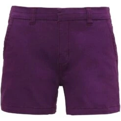 Outdoor Look Womens Yanie Classic Casual Soft Chino Shorts -Sporty Tops Sales odl166 purp 01 1