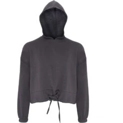 Outdoor Look Womens/Ladies Cropped Oversize Drawcord Hoodie -Sporty Tops Sales odl209 char 01
