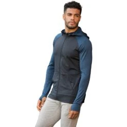 Outdoor Look Mens Contrast Melange Full Zip Sweat Hoodie