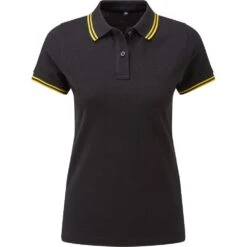 Outdoor Look Womens Classic Fit Contrast Polo Shirt -Sporty Tops Sales odl257 bkye 01