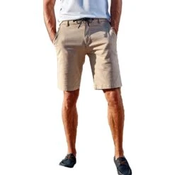 Outdoor Look Mens Everyday Summer Chino Shorts -Sporty Tops Sales odl471 natu 01