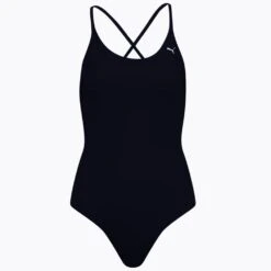 Puma Womens V-Neck Crossback Durable Swimsuit -Sporty Tops Sales pum062 001 03