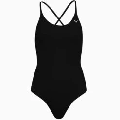 Puma Womens V-Neck Crossback Durable Swimsuit -Sporty Tops Sales pum062 200 03