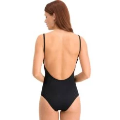 Puma Womens V-Neck Crossback Durable Swimsuit -Sporty Tops Sales pum062 200 07