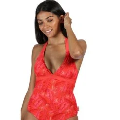 Regatta Womens Flavia Halter Neck Swimsuit Swimming Costume -Sporty Tops Sales reg273 ht1 01