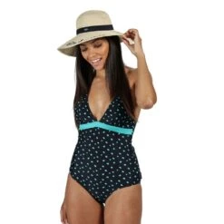 Regatta Womens Flavia Halter Neck Swimsuit Swimming Costume -Sporty Tops Sales reg273 rr4 01