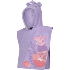 Regatta Girls Peppa Pig Hooded Towel Fleece Top -Sporty Tops Sales rka380g 7al 01