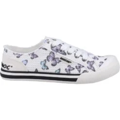Rocket Dog Womens Jazzin Quincy Lace Up Canvas Trainers -Sporty Tops Sales rkd225 white 04