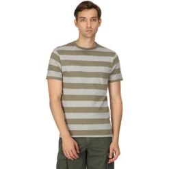 Regatta Mens Ryeden Coolweave Striped T Shirt 23 Regatta Mens Ryeden Coolweave Striped T Shirt -Sporty Tops Sales rmt265 jr7 01