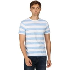 Regatta Mens Ryeden Coolweave Striped T Shirt 28 Regatta Mens Ryeden Coolweave Striped T Shirt -Sporty Tops Sales rmt265 jre 01