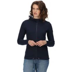 Regatta Womens Bayarma Cotton Stripe Jersey Hoody -Sporty Tops Sales rwa532 540 01 1