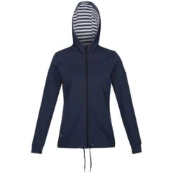 Regatta Womens Bayarma Cotton Stripe Jersey Hoody -Sporty Tops Sales rwa532 540 03 1