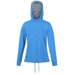 Regatta Womens Bayarma Cotton Stripe Jersey Hoody -Sporty Tops Sales rwa532 rad 03 1
