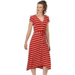 Regatta Womens Maisyn Tie Belt Mid Length Sun Dress -Sporty Tops Sales rwd032 y31 01