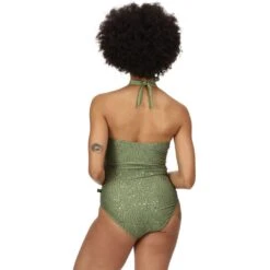 Regatta Womens Flavia Quick Dry Halter Neck Swimming Costume -Sporty Tops Sales rwm019 h0x 02