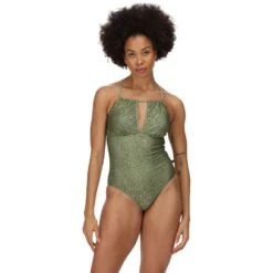 Regatta Womens Halliday Printed Halter Neck Swimming Costume