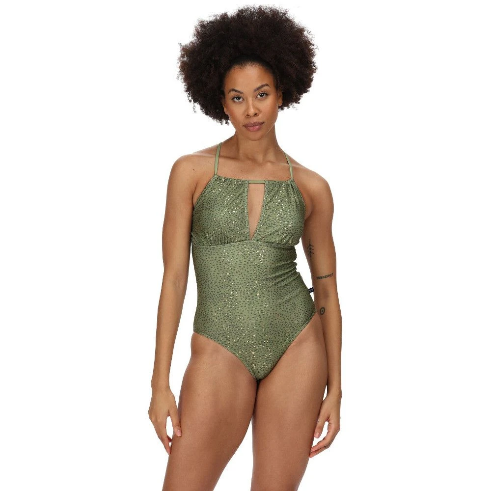 Regatta Womens Halliday Printed Halter Neck Swimming Costume 3 Regatta Womens Halliday Printed Halter Neck Swimming Costume