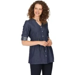 Regatta Womens Nemora Roll Sleeve Blouse Shirt Dress -Sporty Tops Sales rws149 h18 01