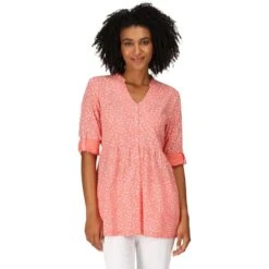 Regatta Womens Nemora Roll Sleeve Blouse Shirt Dress -Sporty Tops Sales rws149 uxd 01 1