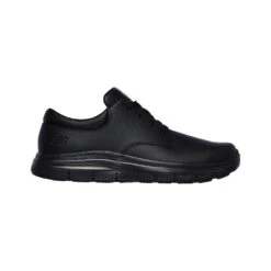 Skechers Mens Flex Advantage Fourche Leather Trainers -Sporty Tops Sales ske1307 blk 03