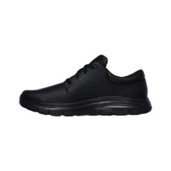 Skechers Mens Flex Advantage Fourche Leather Trainers -Sporty Tops Sales ske1307 blk 05