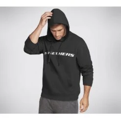 Skechers Mens Heritage Comfort Classic Pullover Hoodie -Sporty Tops Sales ske1801 blk 03
