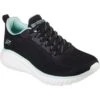 Skechers Womens Bobs Squad Chaos Parallel Lines Trainers -Sporty Tops Sales ske1826 blk 01