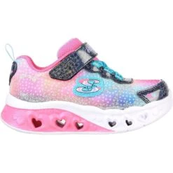 Skechers Girls Flutter Heart Lights Simply Love Trainers -Sporty Tops Sales ske1879 nvmt 02