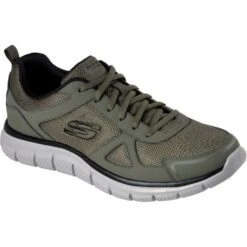 Skechers Mens Track Scloric Lace Up Leather Sports Shoes