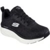 Skechers Womens D'Lux Walker Daily Beauty Lace Up Trainers -Sporty Tops Sales ske2001 blk 01