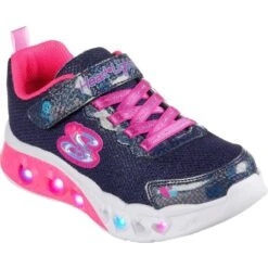 Skechers Girls Flutter Heart Lights Bring Sparkle Trainers -Sporty Tops Sales ske2030 nvmt 01 1
