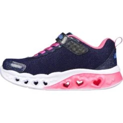 Skechers Girls Flutter Heart Lights Bring Sparkle Trainers -Sporty Tops Sales ske2030 nvmt 03 1