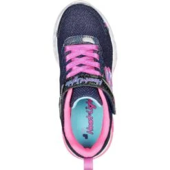 Skechers Girls Flutter Heart Lights Bring Sparkle Trainers -Sporty Tops Sales ske2030 nvmt 05