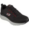 Skechers Mens D'Lux Walker Meerno Memory Foam Trainers -Sporty Tops Sales ske2175 bkrd 01