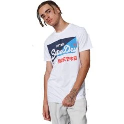 Superdry Mens Vintage Logo Organic Cotton Primary T Shirt -Sporty Tops Sales sup031 01c 01 1