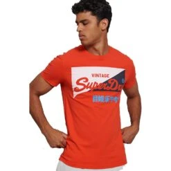 Superdry Mens Vintage Logo Organic Cotton Primary T Shirt -Sporty Tops Sales sup031 7sq 01 1