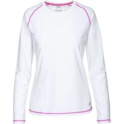 Trespass Womens/Ladies Hasting Quick Dry Wicking Long Sleeve Top -Sporty Tops Sales tre3404 wht 01