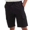 Wombat Mens Cotton Drawstring Cargo Utility Shorts -Sporty Tops Sales wb903 blac 01