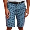 Wombat Mens Lightweight Cotton Palm Print Shorts -Sporty Tops Sales wb905 blue 01