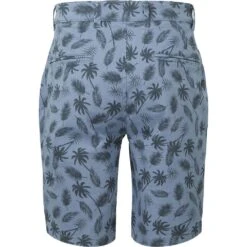 Wombat Mens Lightweight Cotton Palm Print Shorts -Sporty Tops Sales wb905 blue 03
