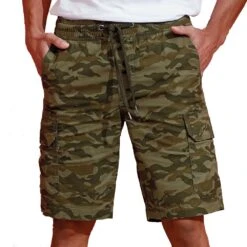 Wombat Mens Cotton Camo Cargo Utility Shorts