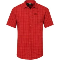 Jack Wolfskin Mens Rays Short Sleeve Stretch Vent Button Travel Shirt -Sporty Tops Sales wol441 7889 03